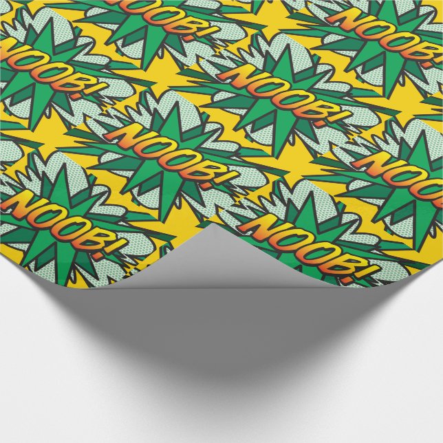 NOOB Fun Retro Comic Book Pop Art Wrapping Paper (Corner)