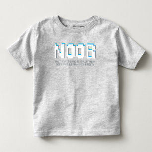 Noob pixelated text young gamer brother t-shirt