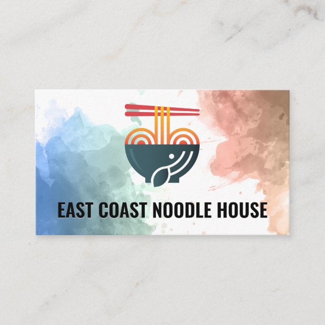 Noodle Bowl and Chopsticks | Cuisine Loyalty Card (Front)