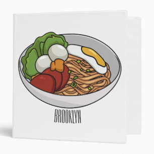 Noodle cartoon illustration  binder