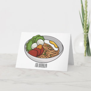 Noodle cartoon illustration card