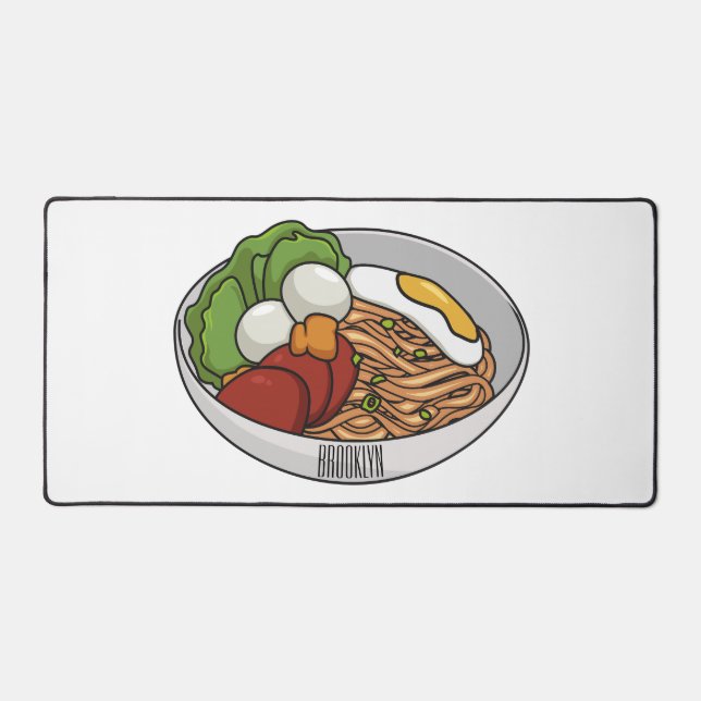 Noodle cartoon illustration desk mat (Front)