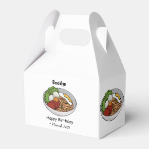Noodle cartoon illustration favor box