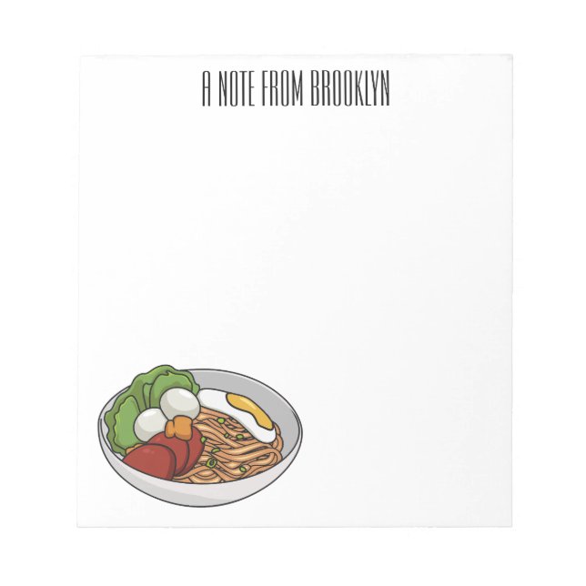 Noodle cartoon illustration  notepad (Front)