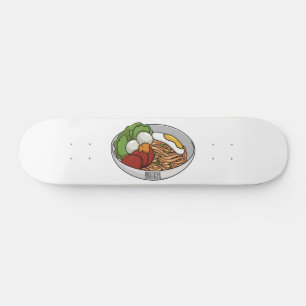 Noodle cartoon illustration skateboard