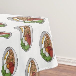Noodle cartoon illustration tablecloth