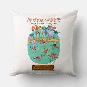 Noodle Fish Throw Pillow