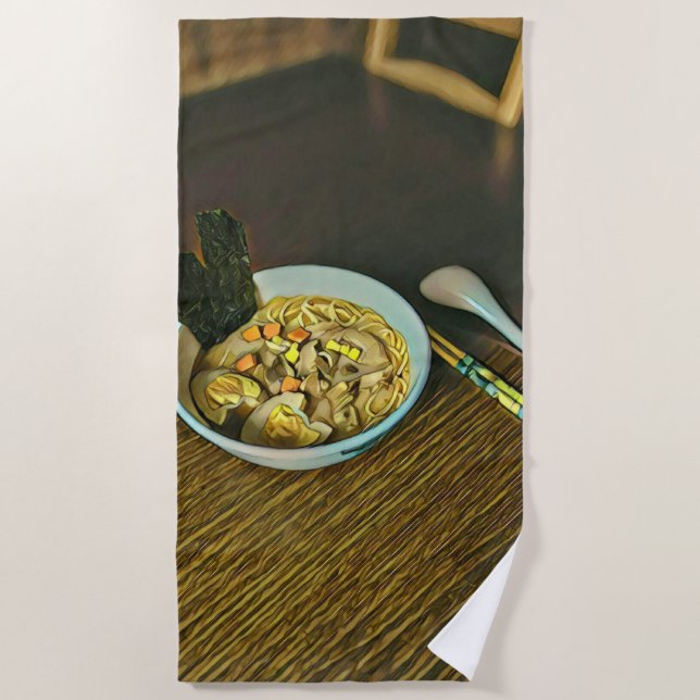 Noodle lover design beach towel (Front)