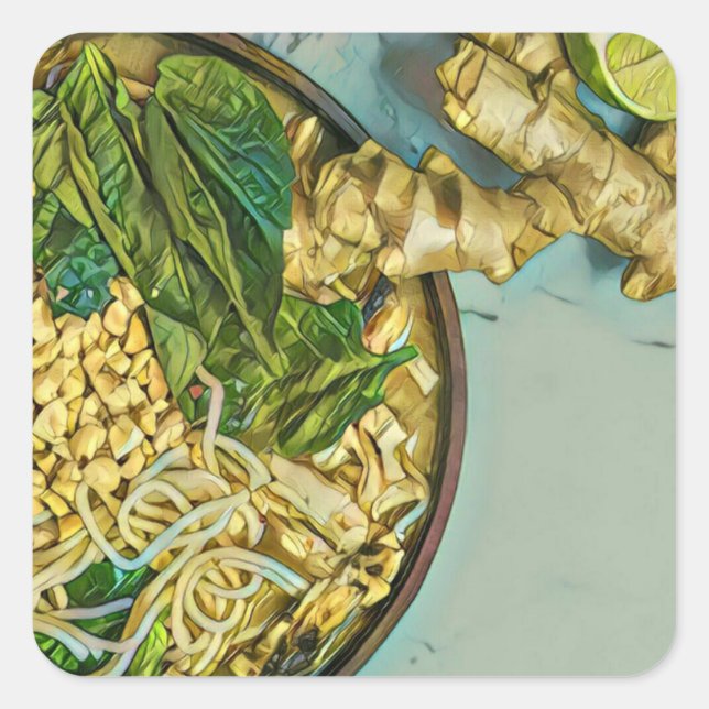 Noodle lover gift square sticker (Front)