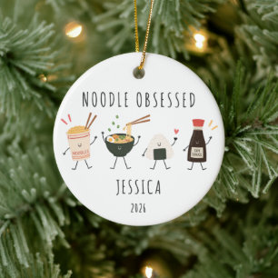 Noodle Obsessed Personalized Ramen Ornament