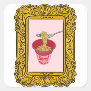 Noodle, send noods funny square sticker