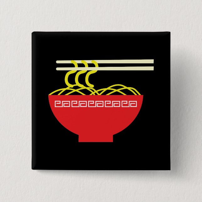 Noodles 2 Inch Square Button (Front)