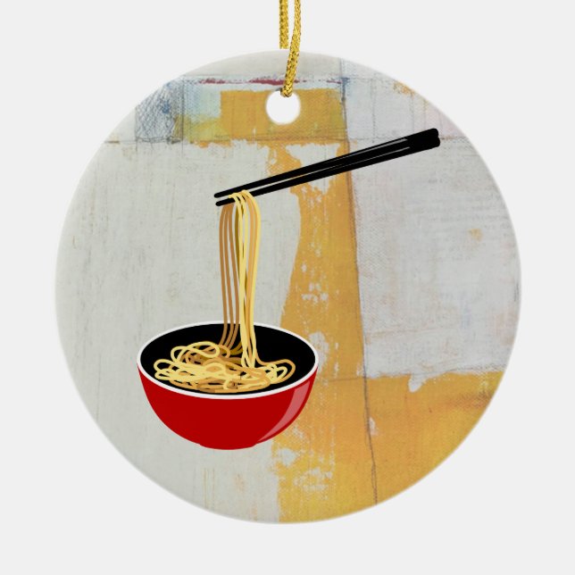 Noodles Ceramic Ornament (Front)