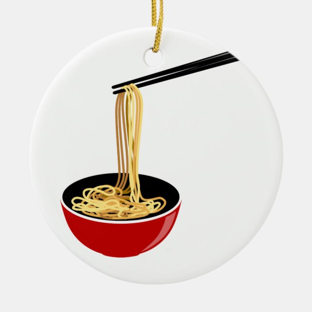Noodles Ceramic Ornament (Front)