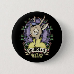 Noodles In Ned Rose Rain Gear 2 Inch Round Button