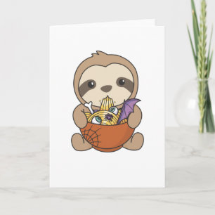 Noodles Japanese Noodles Halloween Sloth Ramen Card