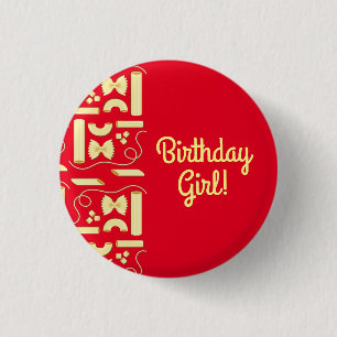 Noodles Pasta Kid 1st Birthday Party Italian 1 Inch Round Button