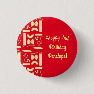 Noodles Pasta Kid 1st Birthday Party Italian 1 Inch Round Button