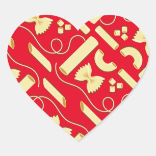 Noodles Pasta Kid 1st Birthday Party Italian Heart Sticker