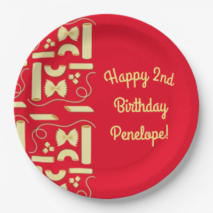 Noodles Pasta Kid 1st Birthday Party Italian Paper Plate