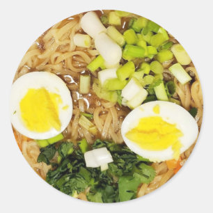 Noodles, Ramen Funny Soup Photo   Classic Round Sticker
