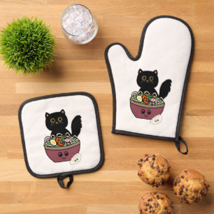 Noodling Around Oven Mitt & Pot Holder Set