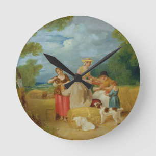 Noon, 1799 (oil on canvas) round clock