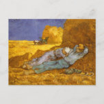 Noon, Rest From Work Van Gogh Fine Art Postcard<br><div class="desc">Rest from Work (after Millet), Vincent van Gogh. Oil on canvas, 73 x 91 cm. Paris, Musée d'Orsay. F 686, JH 1881 Vincent Willem van Gogh (30 March 1853 – 29 July 1890) was a Dutch Post-Impressionist artist. Some of his paintings are now among the world's best known, most popular...</div>