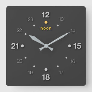 noon square wall clock