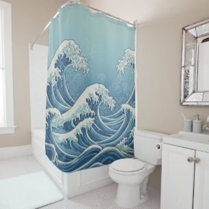 Noon Waves Shower Curtain