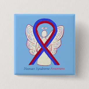 Noonan Syndrome Awareness Ribbon Angel Button