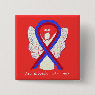 Noonan Syndrome Awareness Ribbon Angel Button