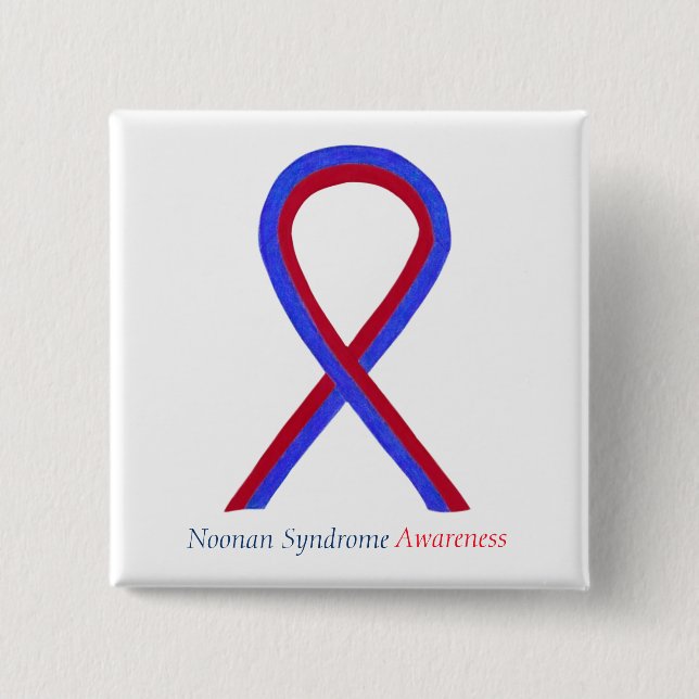 Noonan Syndrome Awareness Ribbon Pin Buttons (Front)