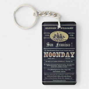 Noonday Clipper sailing ship 1900 Keychain