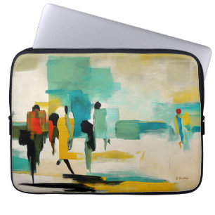Noontide Vibrance – Abstract Figures Laptop Sleeve
