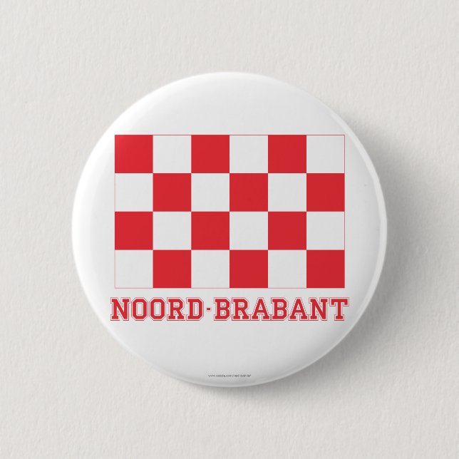 Noord-Brabant Flag with name 2 Inch Round Button (Front)