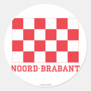 Noord-Brabant Flag with name Classic Round Sticker