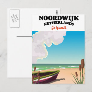 Noordwijk Netherlands travel poster Postcard