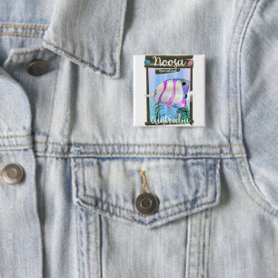 Noosa Australia vintage travel poster 2 Inch Square Button