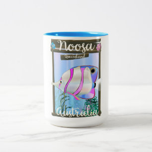 Noosa Australia vintage travel poster Two-Tone Coffee Mug