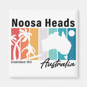 Noosa Heads Australia Vintage Retro Souvenirs 80s Magnet