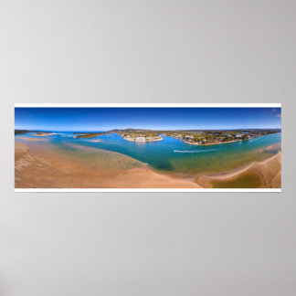 Noosa River Panorama Aerial Photo Print Wall Art