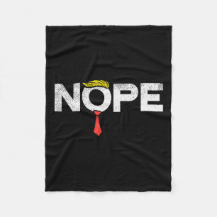 Nope Anti-trump Red Tie Wig Stop Donald Trump Funn Fleece Blanket