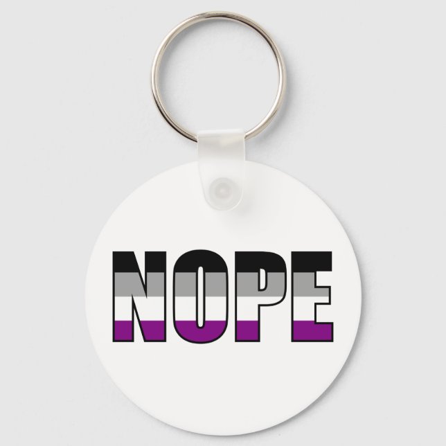 Nope Asexual Pride Flag Ace Pride Keychain (Front)