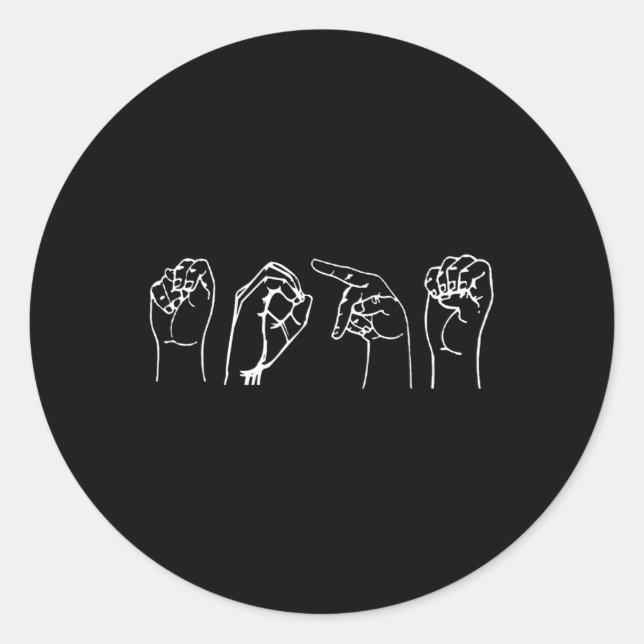 Nope ASL Pro Deaf Awareness Sign Language Interpre Classic Round Sticker (Front)