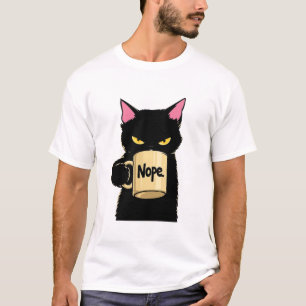 Nope Cat Coffee Mug – Funny Black Cat Attitude  T-Shirt