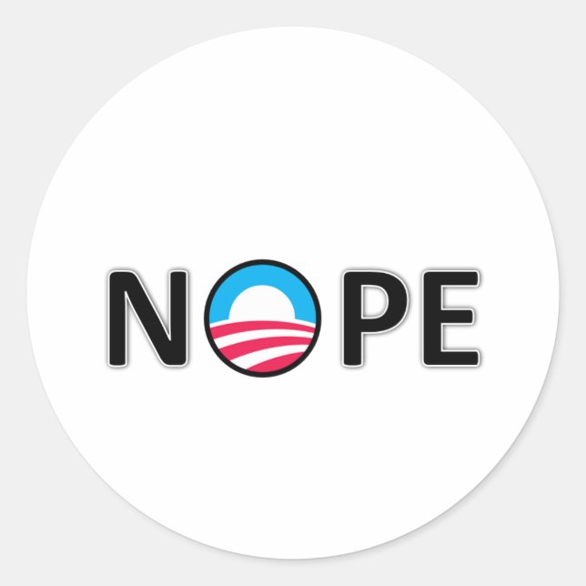 nope classic round sticker (Front)