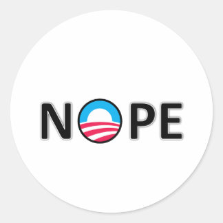 nope classic round sticker