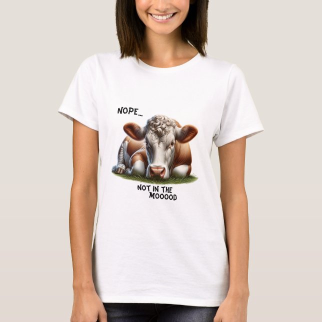 "Nope..." Cow Pun   T-Shirt (Front)