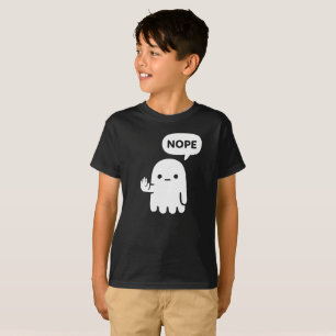 Nope Ghost   T-shirt drôle et minimal pour enfants